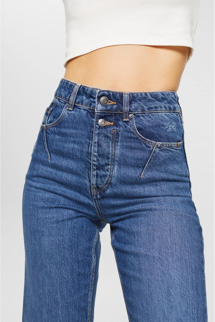 ESPRIT Jeans mit gerader Passform und hohem Bund 25W / 28L 902/Blue Medium Wash, 25W / 28L 902/Blue