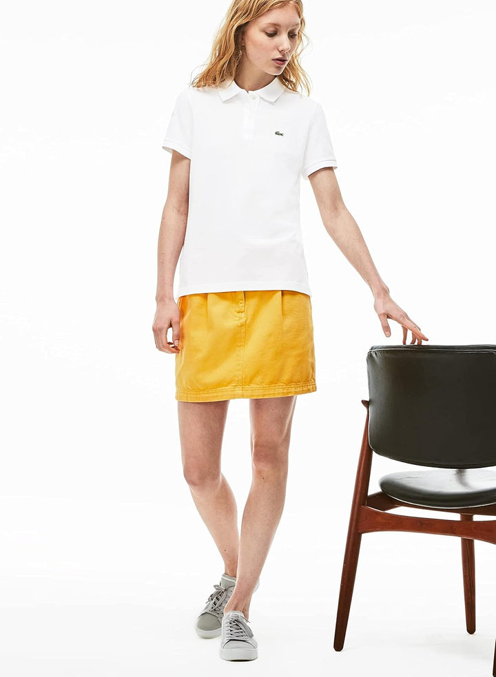 Lacoste Damen Polo-Shirt Kurzarm PF7839, Frauen Polo-Hemd,2 Knopf,Regular Fit 42 Blanc, 42 Blanc