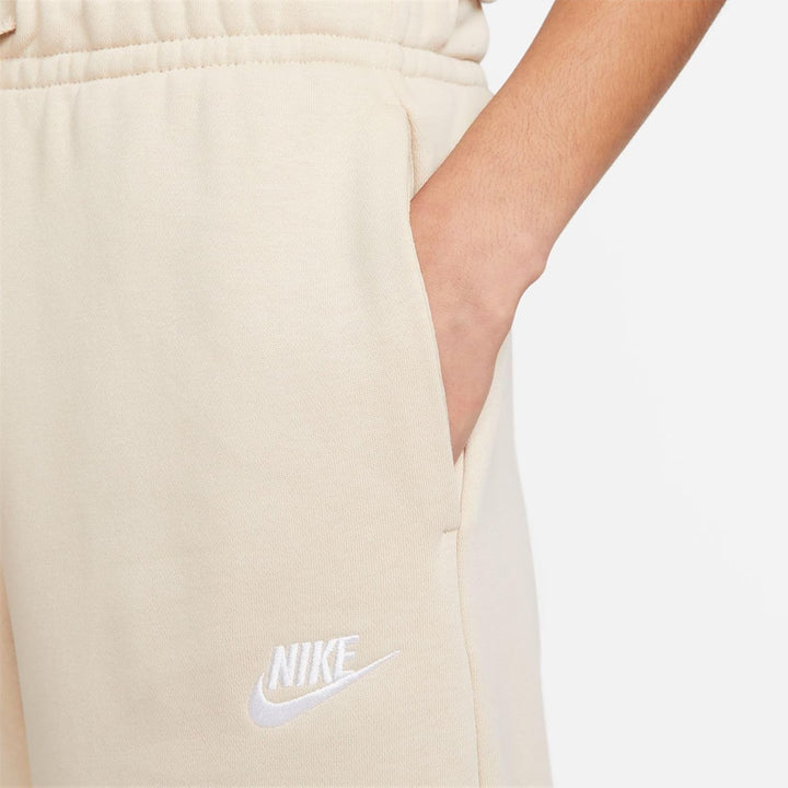 Nike Damen Pants W NSW Club FLC Mr Pant Wide L Sanddrift/White, L Sanddrift/White