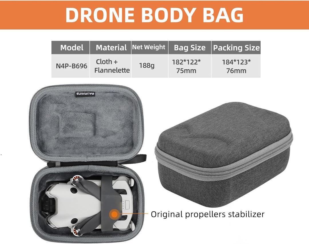 ZJRXM Tasche für DJI Mini 4 Pro Drone Zubehör, RC 2 Tasche RC-N2 Tasche Tragbare Reisetasche Trageta