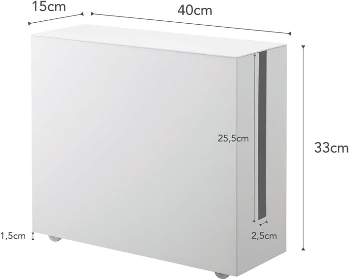 YAMAZAKI Tower Kabelabdeckungen, Metall, Weiss, One Size