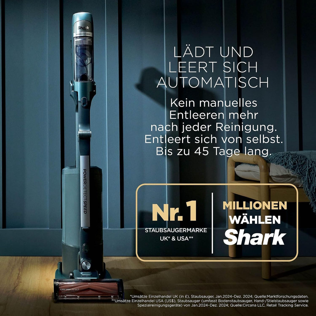 Shark PowerDetect Speed Luxe Collection Clean &amp; Empty Akku-Staubsauger, Anti-Allergen-HEPA-Filtratio