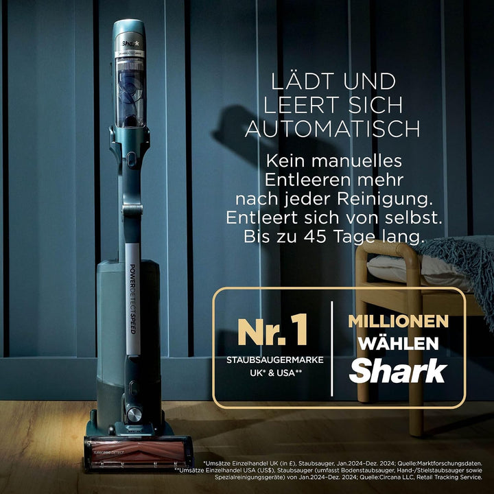 Shark PowerDetect Speed Luxe Collection Clean &amp; Empty Akku-Staubsauger, Anti-Allergen-HEPA-Filtratio