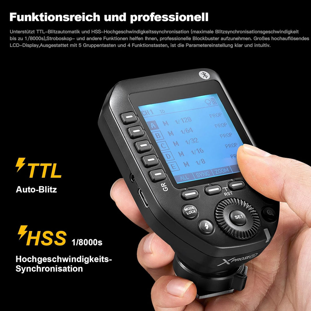 Godox Xproii-S Flash Trigger Kamera Wireless Blitzauslöser 2,4 GHz 1/8000s HSS TTL Umwandlung für So