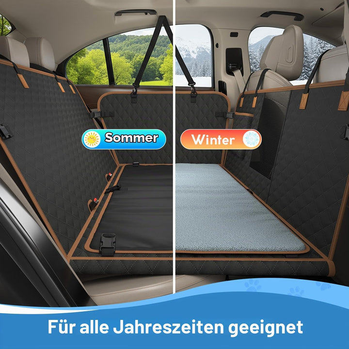 Hundedecke Auto-Rücksitz mit Grauer Weicher Zusatzdecke, Wasserdicht, Kratzfest Hund Auto-Rücksitz m