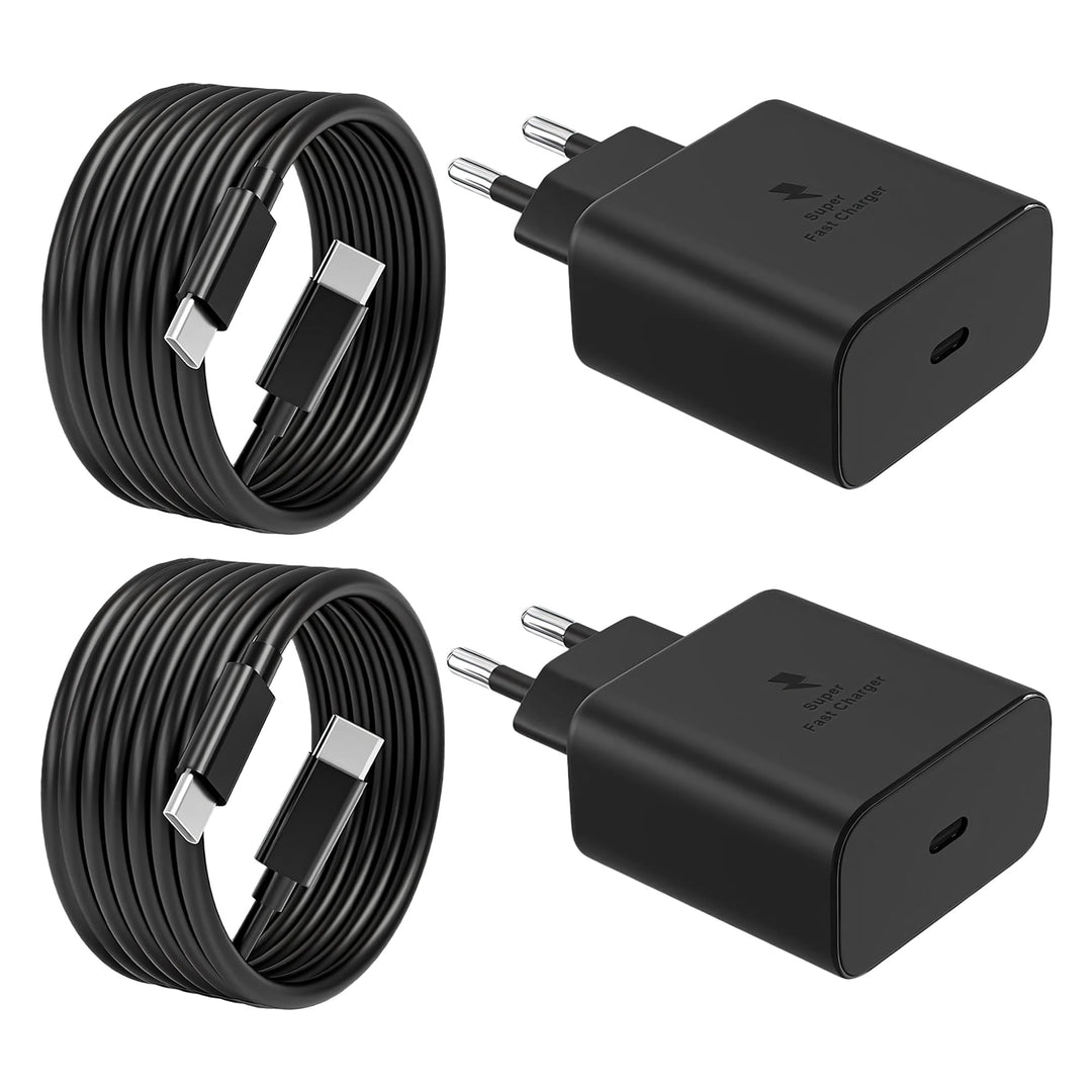 2er-Pack 45W USB C Ladegerät, Schnellladegerät PD 3.0 Netzteil mit Ladekabel USB-C Schnellladekabel