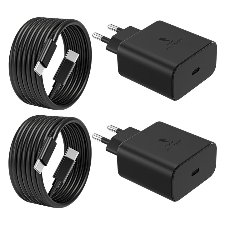 2er-Pack 45W USB C Ladegerät, Schnellladegerät PD 3.0 Netzteil mit Ladekabel USB-C Schnellladekabel