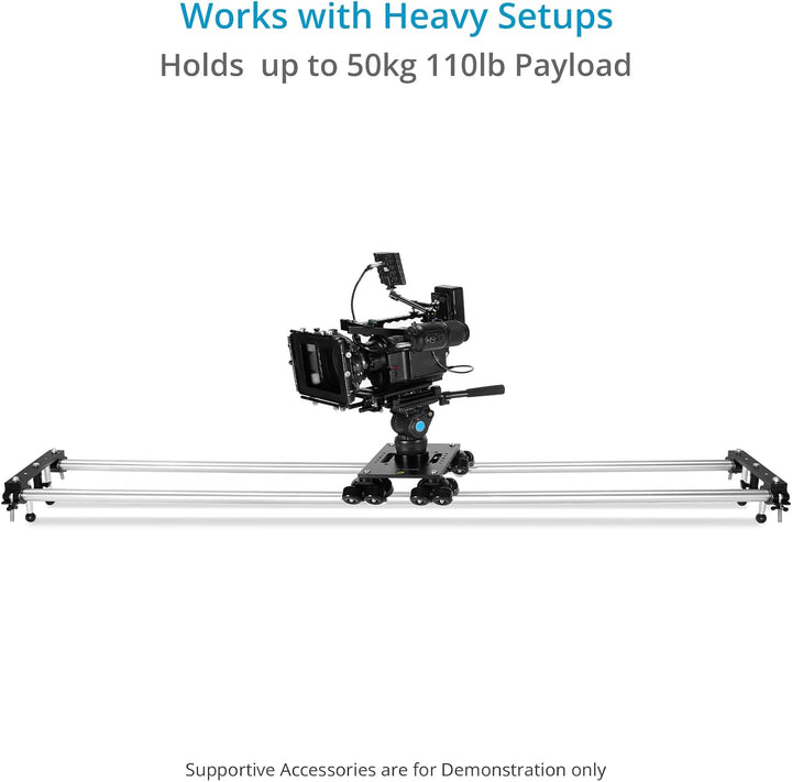 PROAIM 8ft Track Aluminiumrohr-Kit für Polaris Dolly | Werkzeugloses gerades Fahrgleis mit Schienend