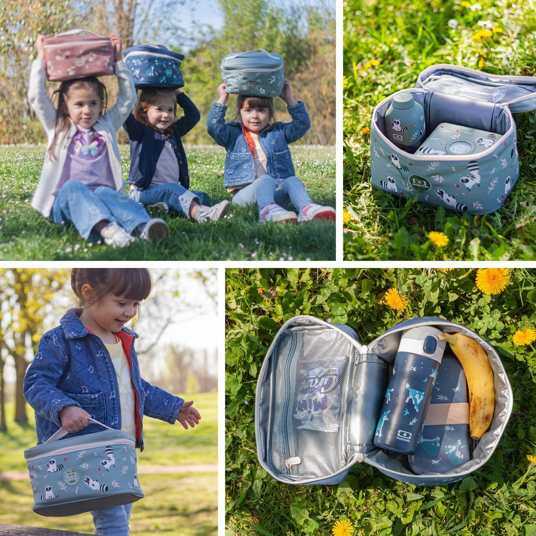 monbento - Kühltasche für Kinder Frosty blau Wolf - Lunch Tasche zum Transportieren Lunchbox, Trinkf