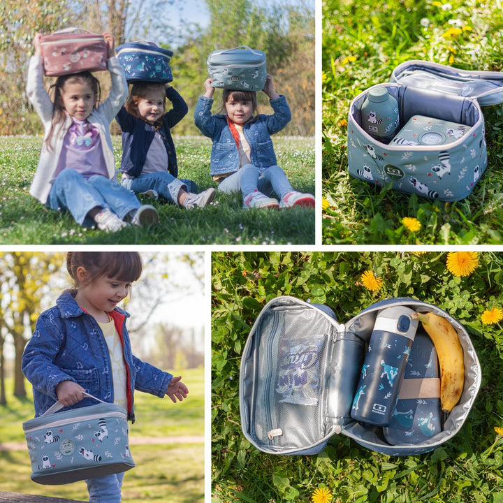 monbento - Kühltasche für Kinder Frosty blau Wolf - Lunch Tasche zum Transportieren Lunchbox, Trinkf