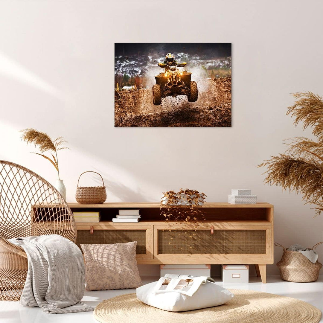Bilder auf Leinwand Schlamm Schmutz Dakar Aktion Leinwandbild 70x50cm Wandbilder Dekoration Wohnzimm