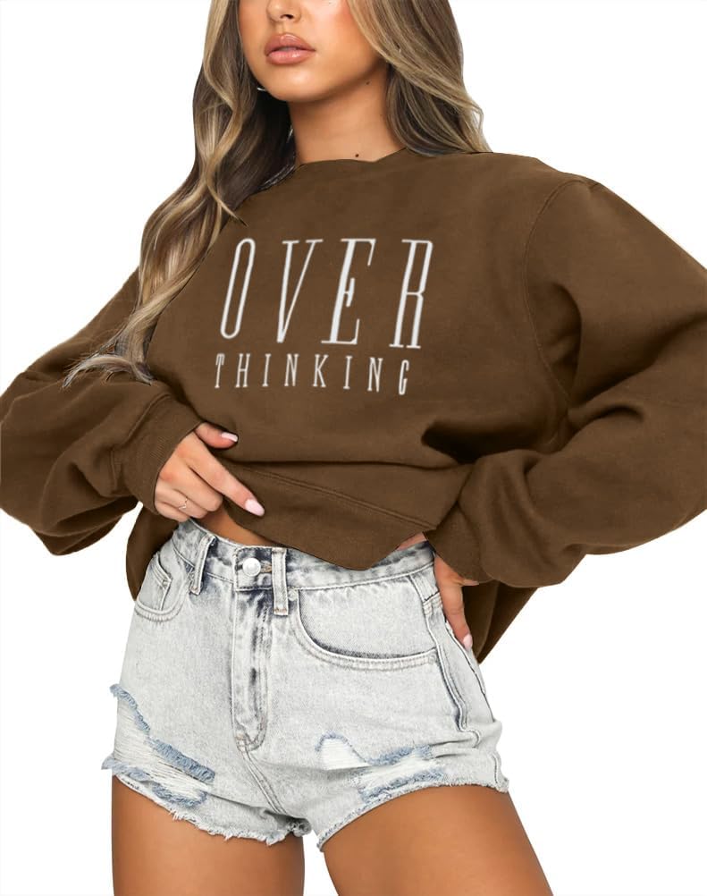 Tomwell Damen übergrosse Sweatshirt Los Angeles Vintage Oversized Langarmshirt Rundhals Pullover Tee