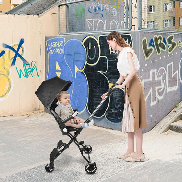 Kinderwagen für Babys, Kinderwagen mit Sonnenschirm, Fussstütze, neigbare Rückenlehne, 0 – 2 Jahre,