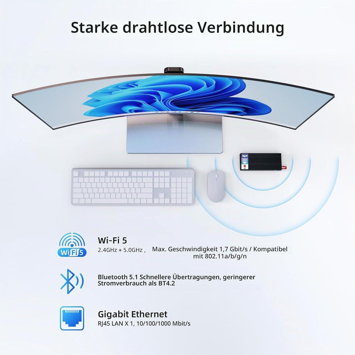 MeLE Mini PC Stick lüfterlos PCG02 Pro 12th Gen Alder Lake - N100(bis zu 3,4GHz), 8GB DDR4 RAM 256GB