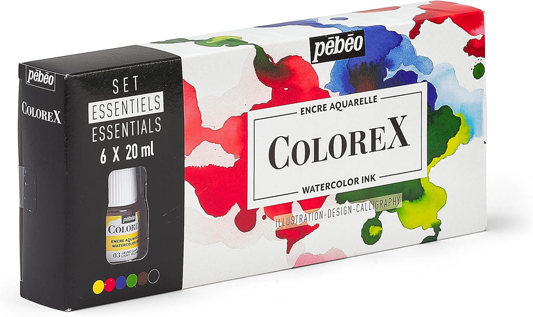 Pebeo Colorex Box, 6 x 20 ml Flaschen – Manga-Zeichen- und Illustrationsset Pebeo Colorex – Essentie