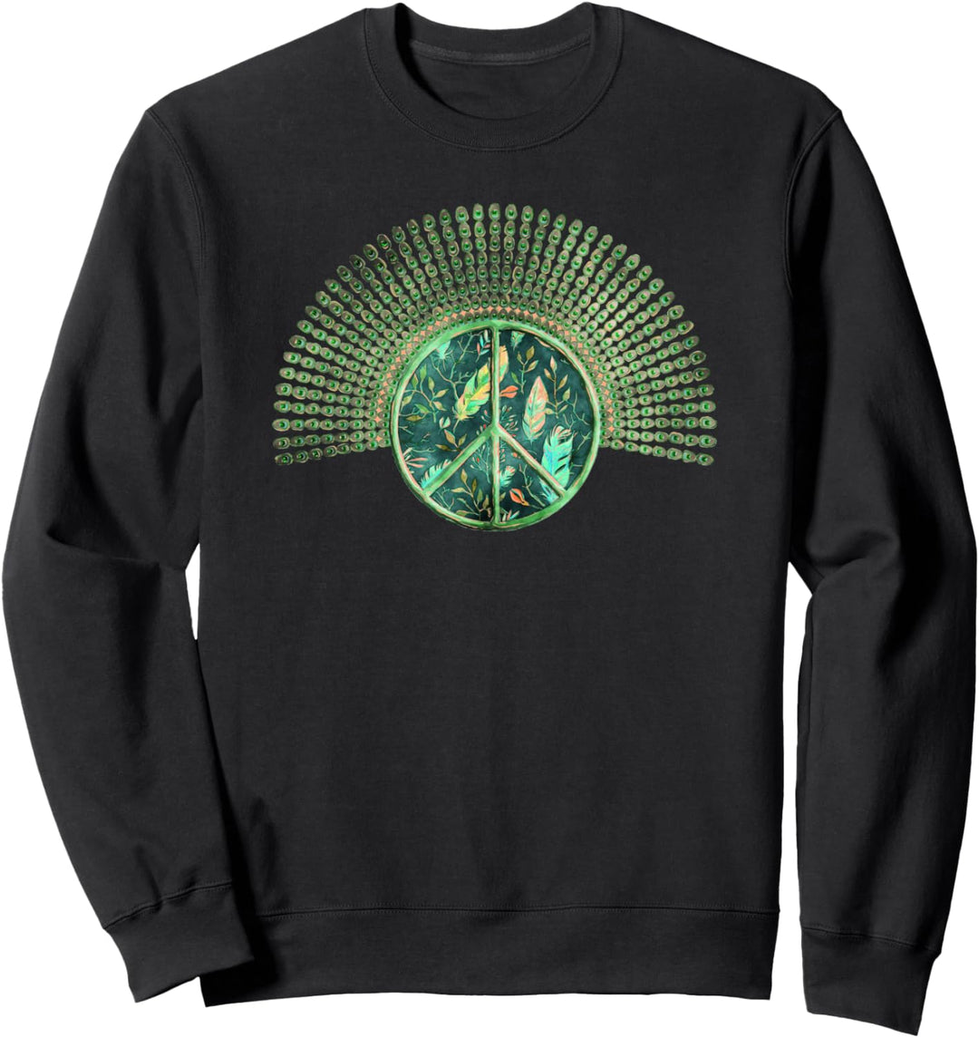 Love Nature - Peace Sign With Feathers 3 - Fan Fun Sweatshirt