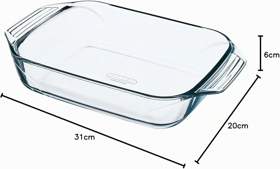 Pyrex - Unwiderstehlich - Rechteckige Glasbackform, transparent, 31 x 20 cm, 31 x 20 cm