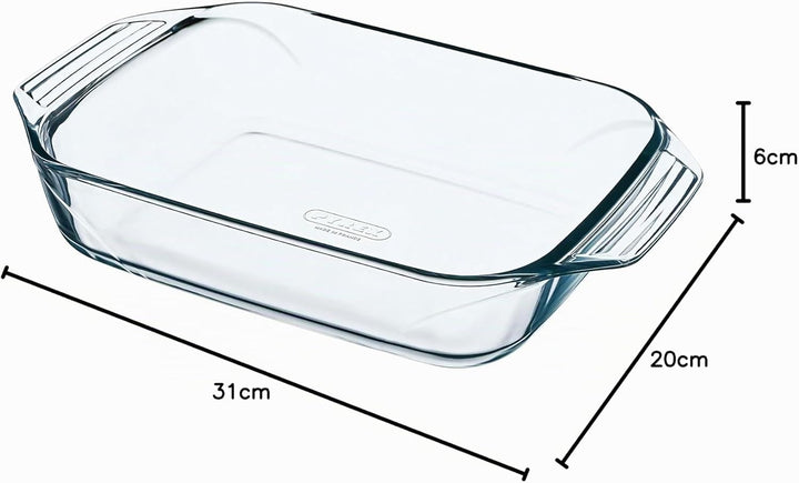 Pyrex - Unwiderstehlich - Rechteckige Glasbackform, transparent, 31 x 20 cm, 31 x 20 cm
