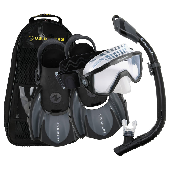 U.S. Divers Unisex-Adult Set Avila 2.0 Paradise Snorkeling M BLACK DARK GREY, M BLACK DARK GREY