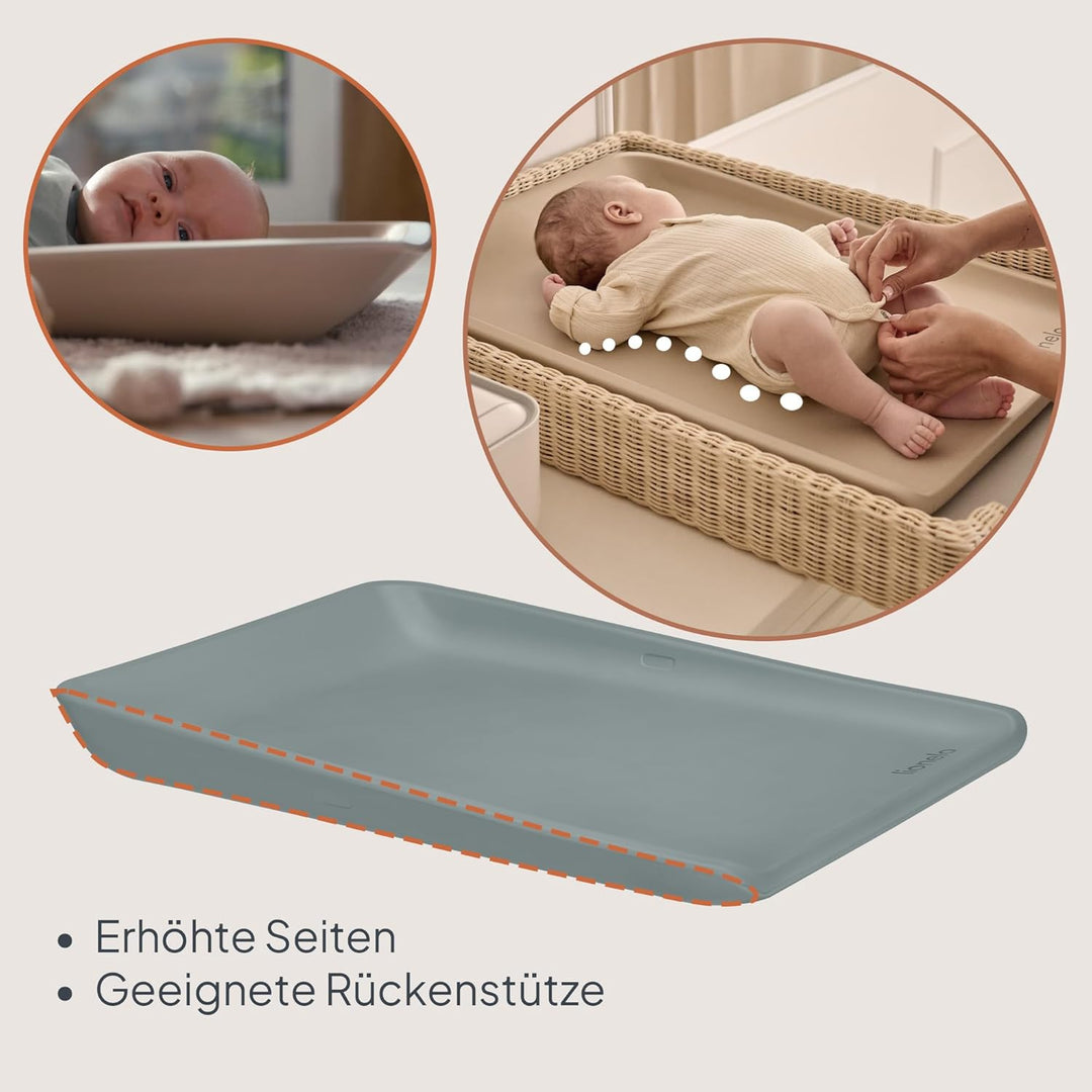 Lionelo Megs Wickelauflage für Wickeltische, wasserdicht, waschbar, multifunktional, weicher PU-Scha