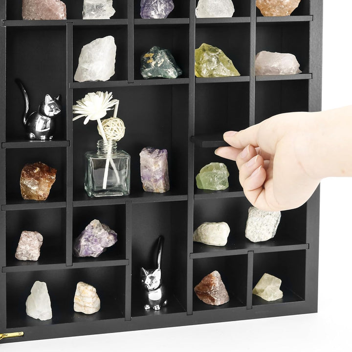 FramePro Felsen Bilderrahmen Vitrine Kristall Shadow Box 35x40cm 3D Rahmen zum Befüllen Tiefer Aufbe