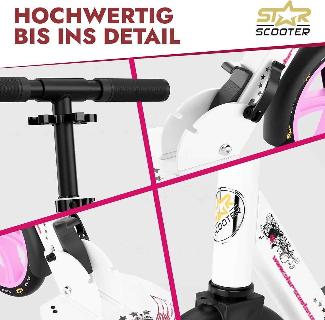 STAR SCOOTER Aluminium Kickscooter Tret City Roller für Jungen, Mädchen ab 6-7 Jahre | Big 205mm Whe