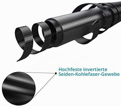 Tragbare Angelrute 99% Kohlefaser Teleskopisch Superhartes Ultraleicht Angelrute für Travel Surf Sal