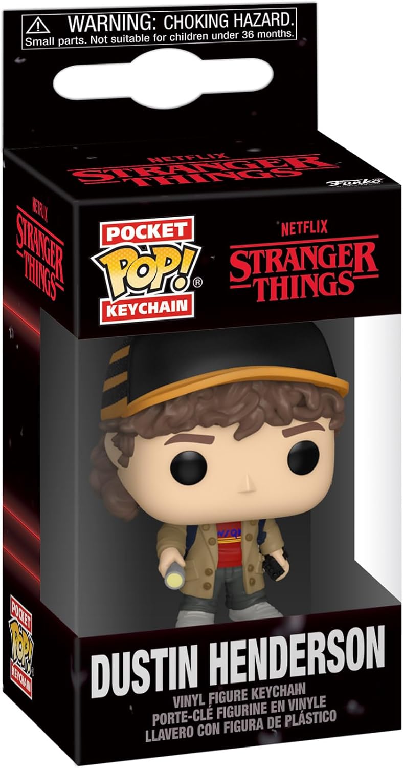 Funko POP! Keychain: Stranger Things Season 5 - Dustin Henderson - Neuartiger Schlüsselanhänger - Vi