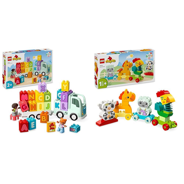 LEGO DUPLO Town ABC-Lastwagen, Lernspielzeug für Kleinkinder ab 2 Jahren & DUPLO Tierzug, Zug-Spielz