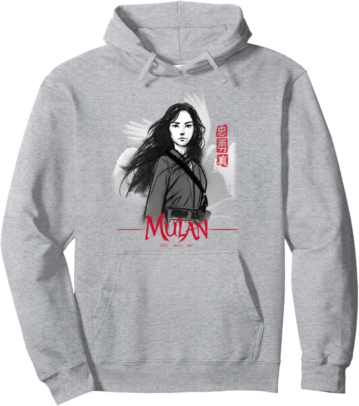 Disney Mulan Live Action Mulan Loyal Brave True Watercolor Pullover Hoodie
