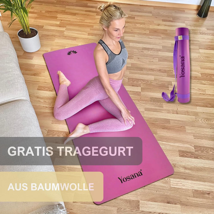 Yosana Yogamatte aus Naturkautschuk | extrem rutschfest | ULTRA GRIP Oberfläche aus ECO PU | extra b