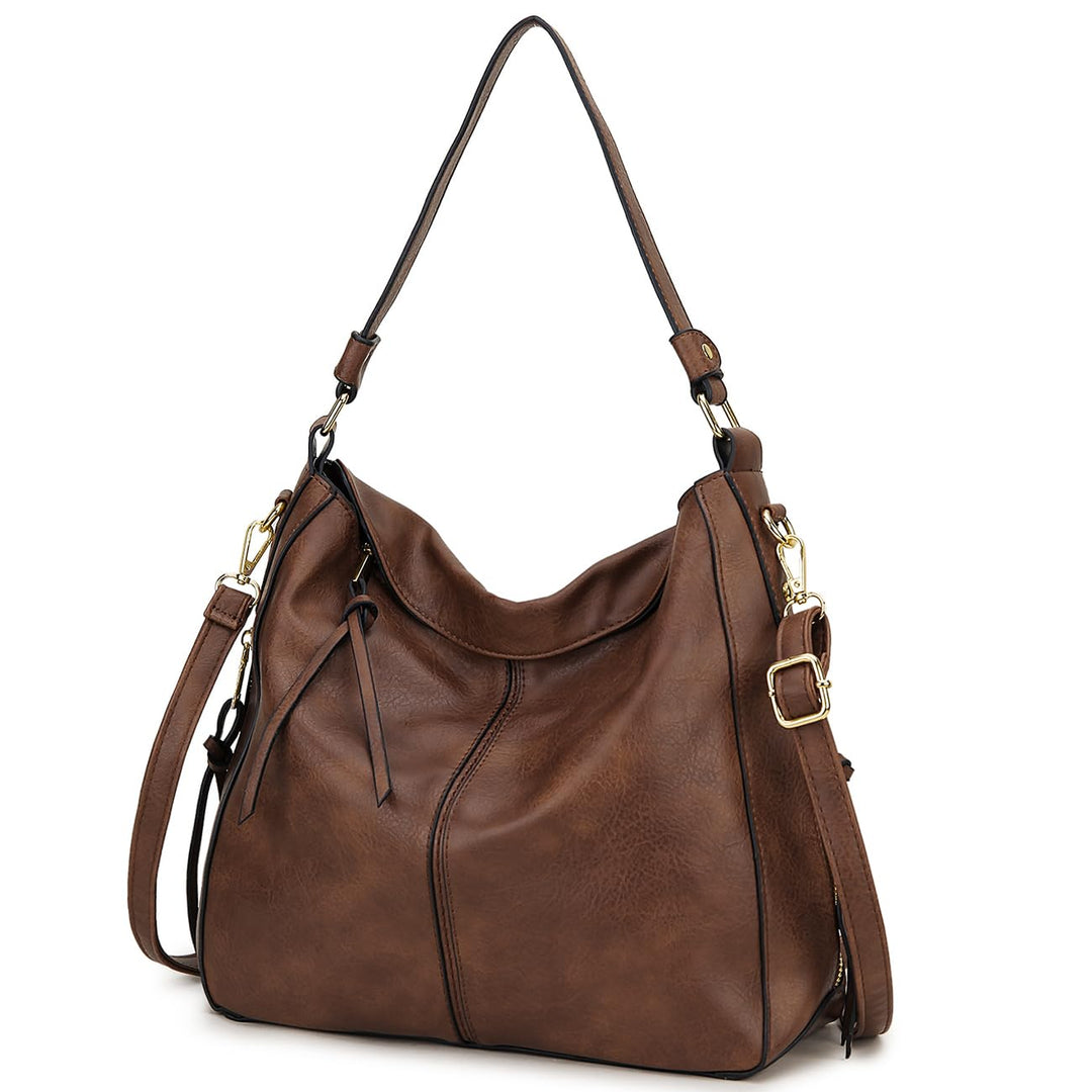 VX VONXURY Handtaschen für Frauen, Medium Vegan Leder Hobo Taschen Geldbörse für Damen Braun, Braun