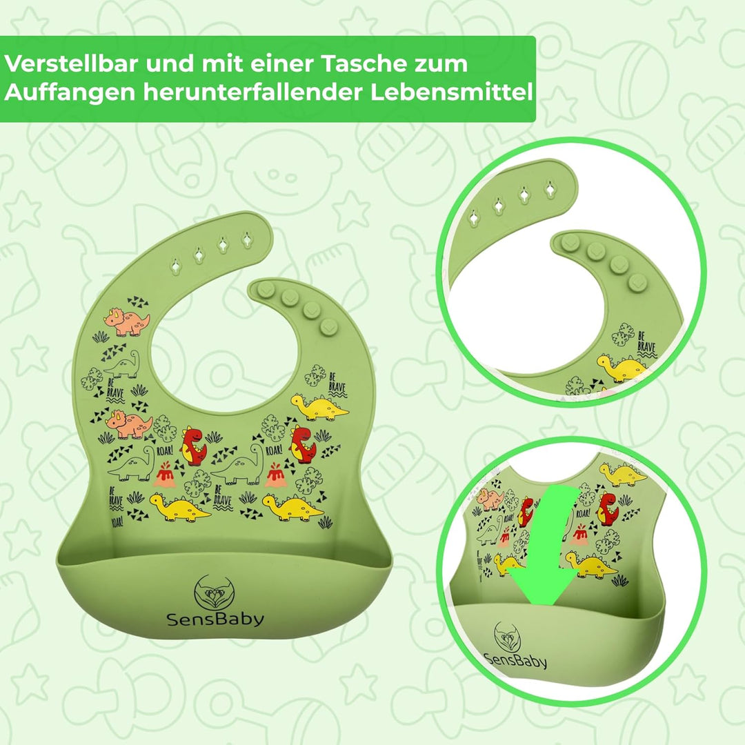 Blw Zubehör - Baby Geschirrset Mit Saugnapf, Teller Set, Lässig Geschirr Grün, Grün