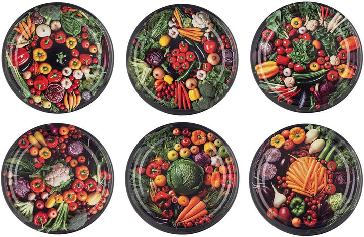 KADAX 10er Set Marmeladengläser 350ml TO82 Bunte Gemüse, Einmachgläser Vorratsgläser Mason Jar mit S