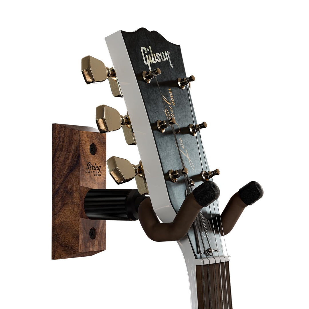 String Swing CC01K - Gitarrenhalter Für die Wand- und Gitarrenwandhalterung - Schwarze Walnuss Black