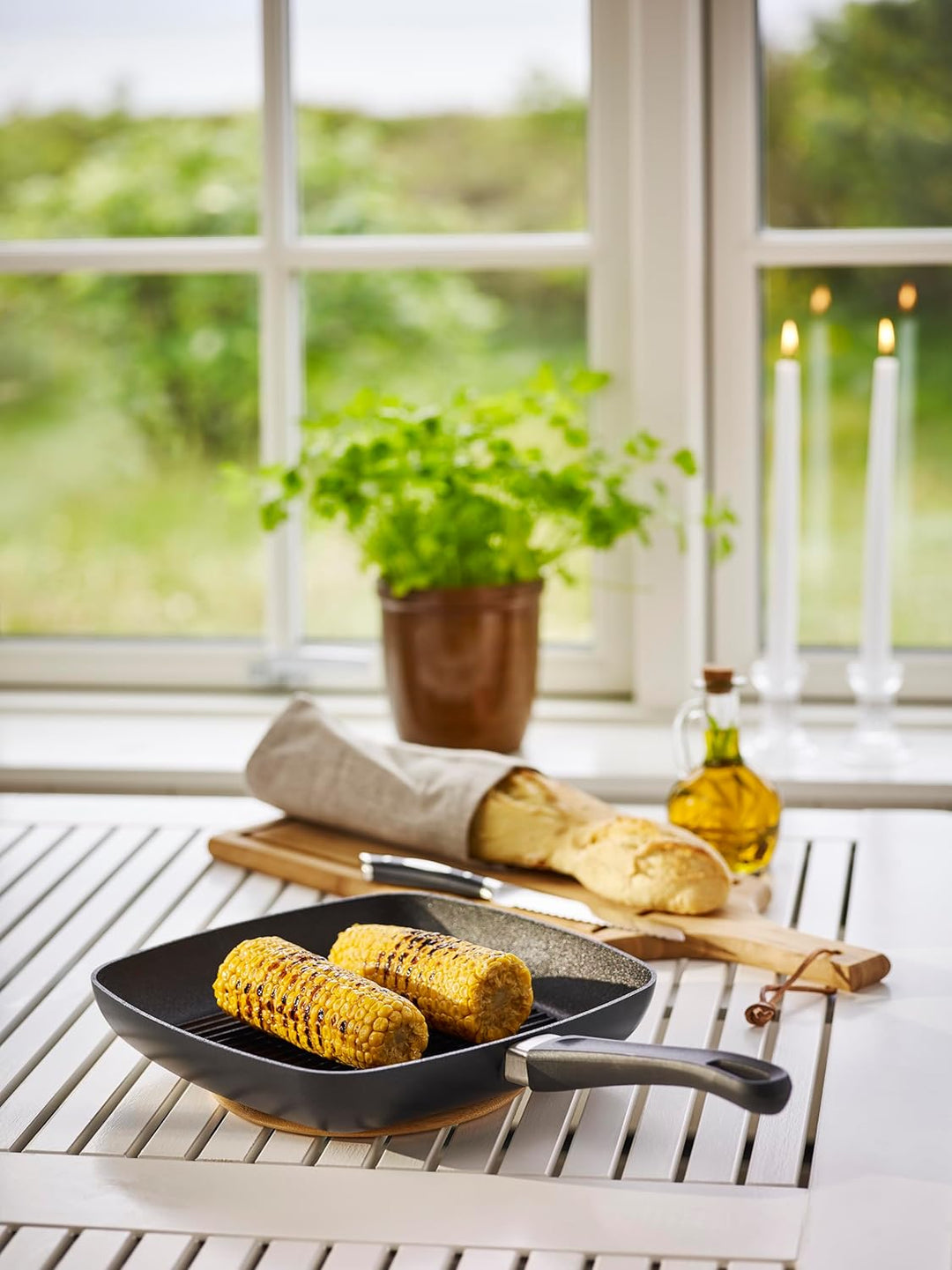 SCANPAN Classic Induction Grillpfanne 27x27 cm | Quadratische Pfanne | Stratanium+ Antihaftbeschicht