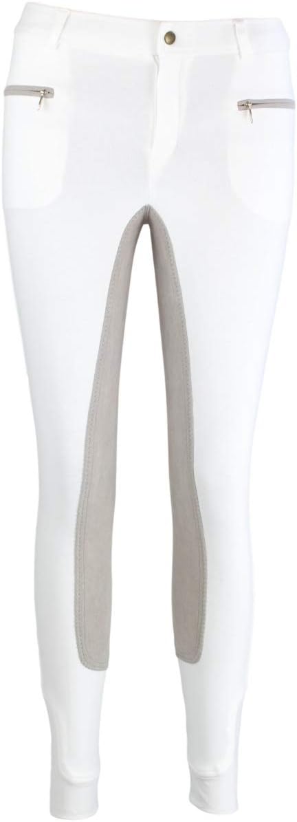 RL24 Damen Reithose Vollbesatz Flex BASICLINE, Weiss/Grau