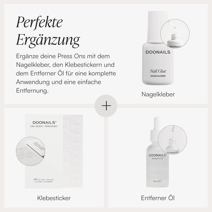 DOONAILS – Press On Nails 30er Set Mon Cheri Square Form Rot– Nägel zum Aufkleben Full Cover in Salo