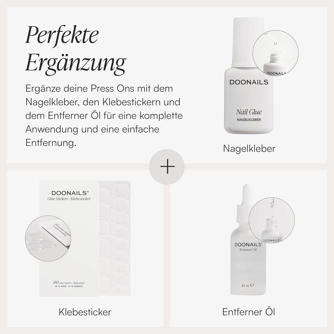 DOONAILS Soft Gel Press On Nails 30er Set Rosegold Cateye French Coffin Form Nägel zum Aufkleben in