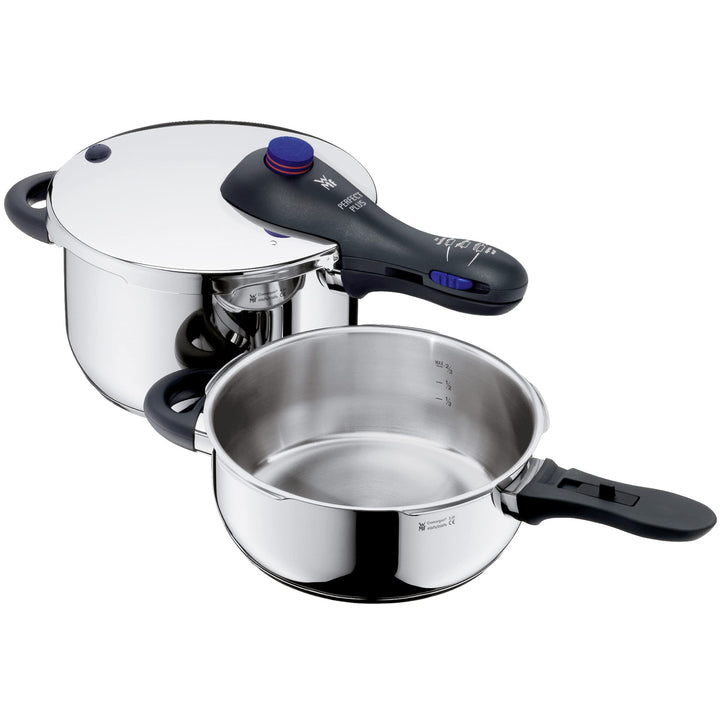 WMF Perfect Plus Schnellkochtopf Set Induktion 2-teilig, Dampfkochtopf 4,5l + 3l, Cromargan Edelstah