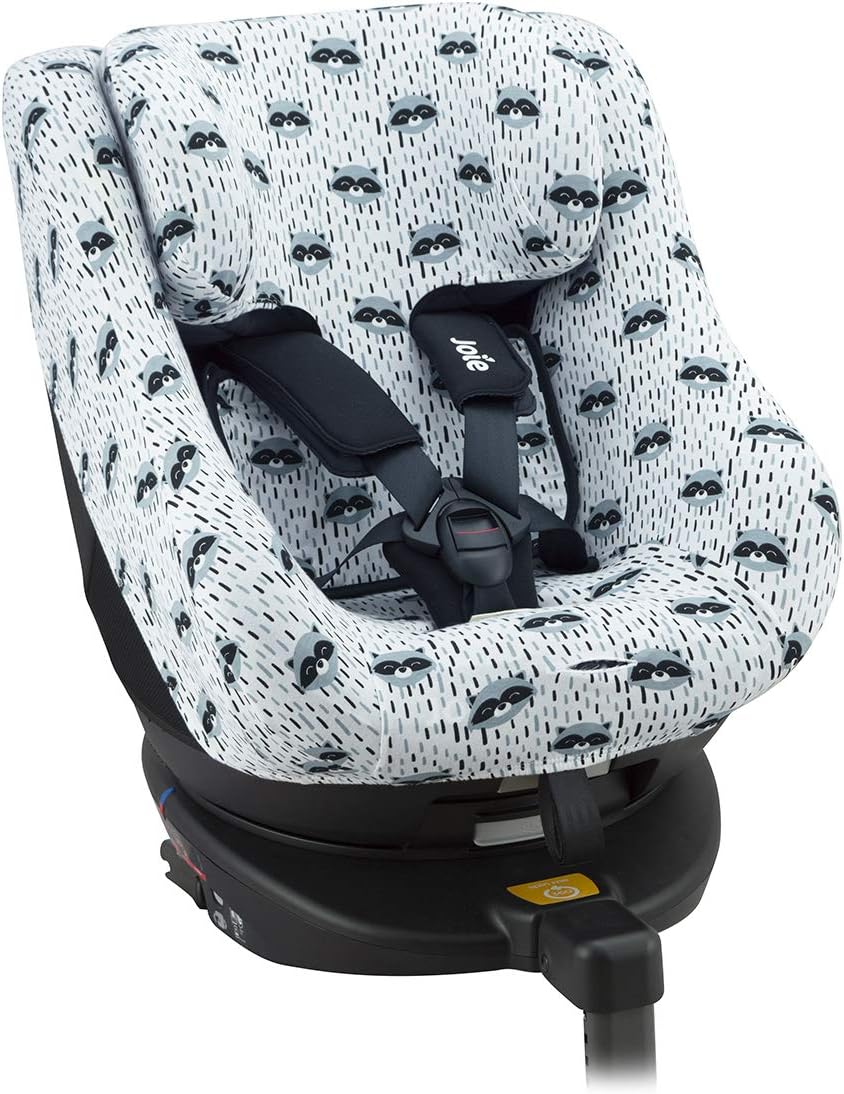 JYOKO Kids Bezug kompatibel mit Joie Spin 360, Nuna Rebl, aus Baumwolle (Raccoon) Raccoon Bezug für