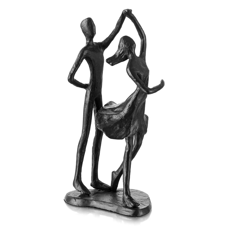 Sziqiqi Eisen 6 Jahrestag Geschenk für Paar - Schwarzes Metall Paar Skulptur Geschenke für Sie Ästhe