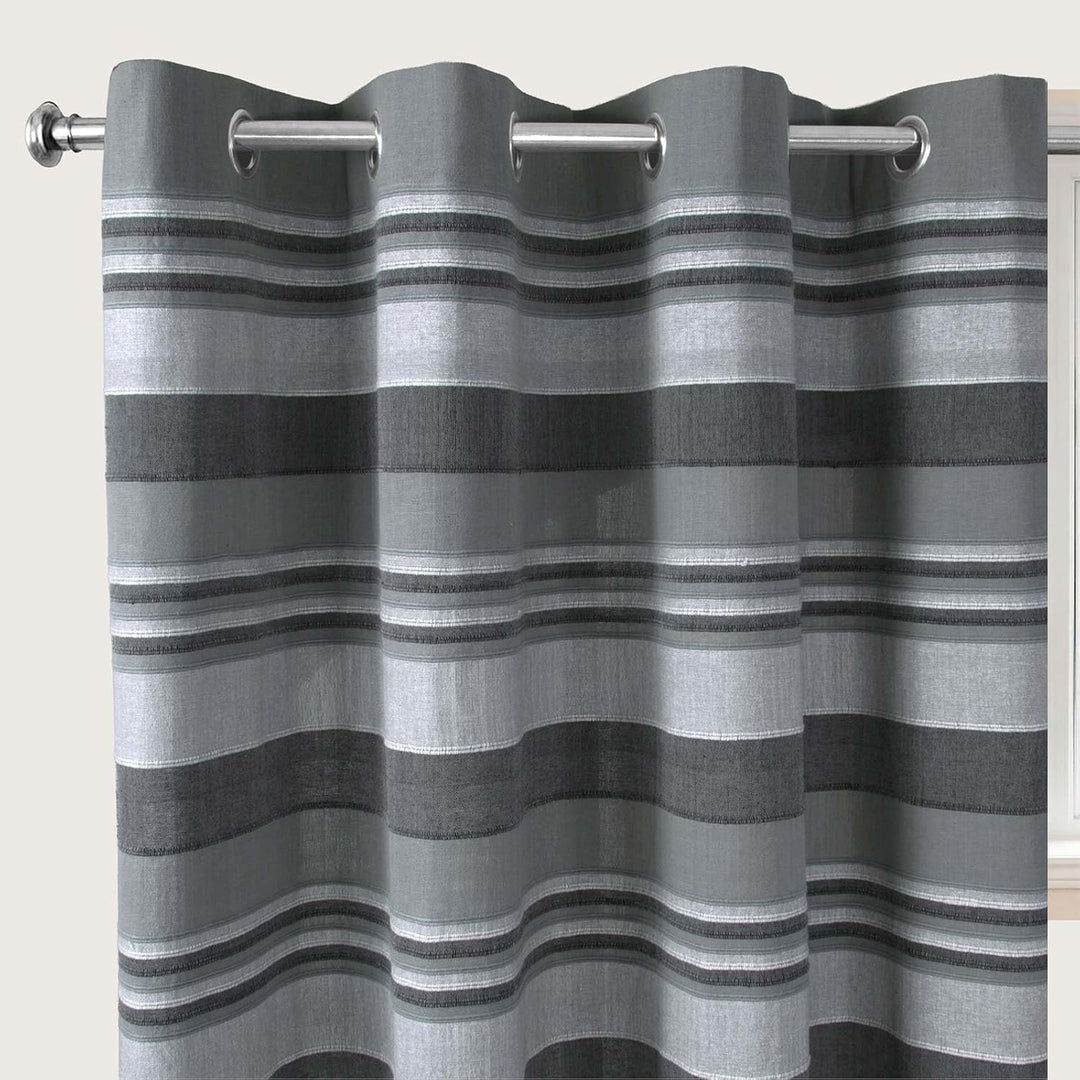 Homescapes handgewobener Vorhang Morocco grau 2er Set Ösenvorhang 167 x 182 cm (Breite x Länge) Deko