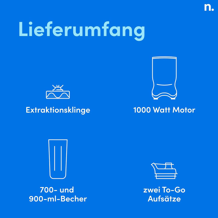 nutribullet personal blender, der leistungsstärkste Mixer für eine Portion, 1000 Watt und leiser Mot
