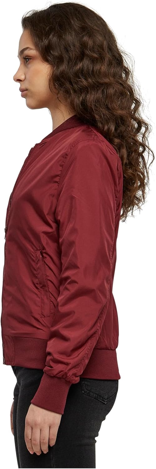 Urban Classics Damen Ladies Light Bomber Jacket XS Burgundy, XS Burgundy