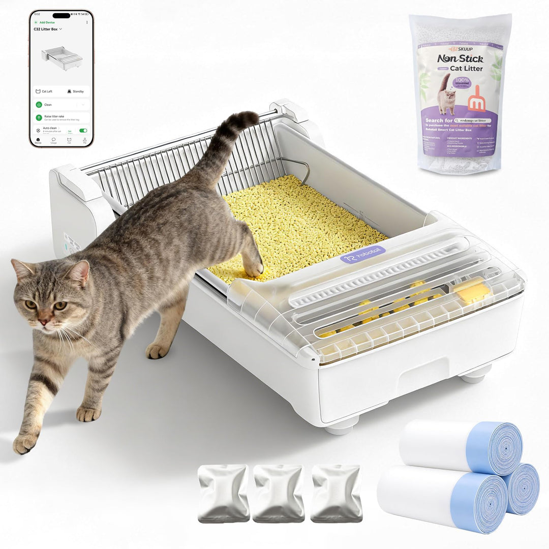 Selbstreinigende Katzentoilette Katzenklo Selbstreinigend Offen, Extra Grosse Platz Automatisches El