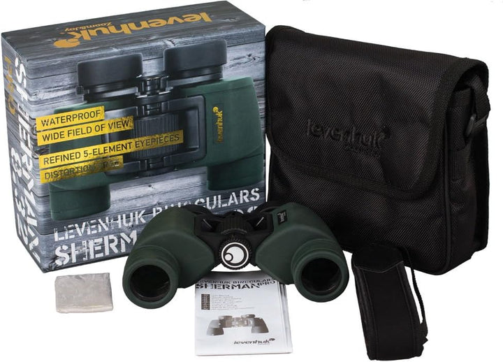 Levenhuk Sherman PRO 8x32 Fernglas mit Durchgehend Mehrfachvergüteter Optik und Einzigartigem 5-Elem