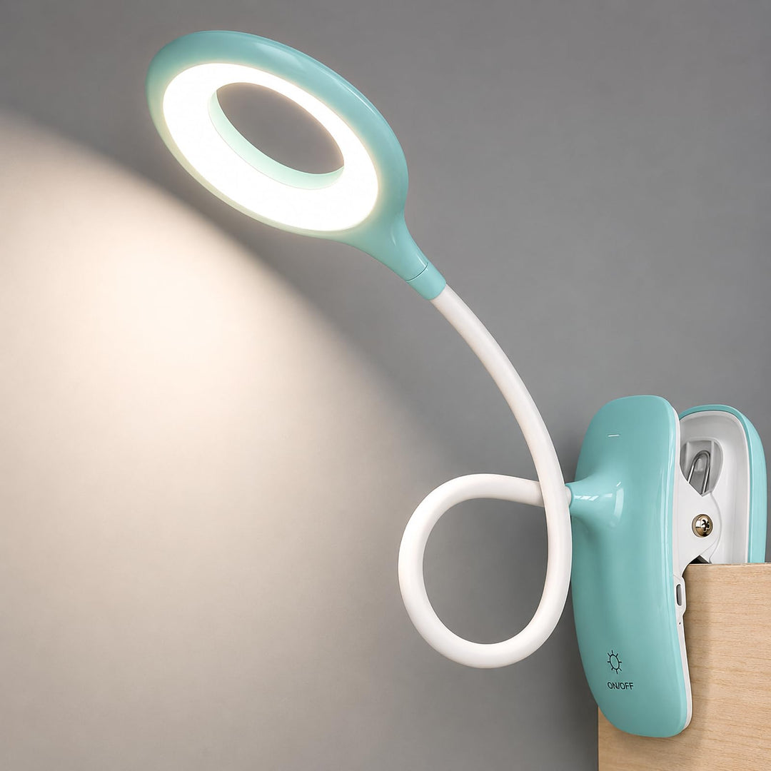 Klemmlampe Bett, LED Leselampe Bett Touch Dimmbar 3 Farben Bettlampe Klemmleuchte Augenschutz Schwan