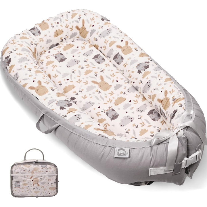 EAQ Babynest Nestchen Baby Weiches Atmungsaktives baby bett für Neugeborene Geschenk 100% Baumwolle