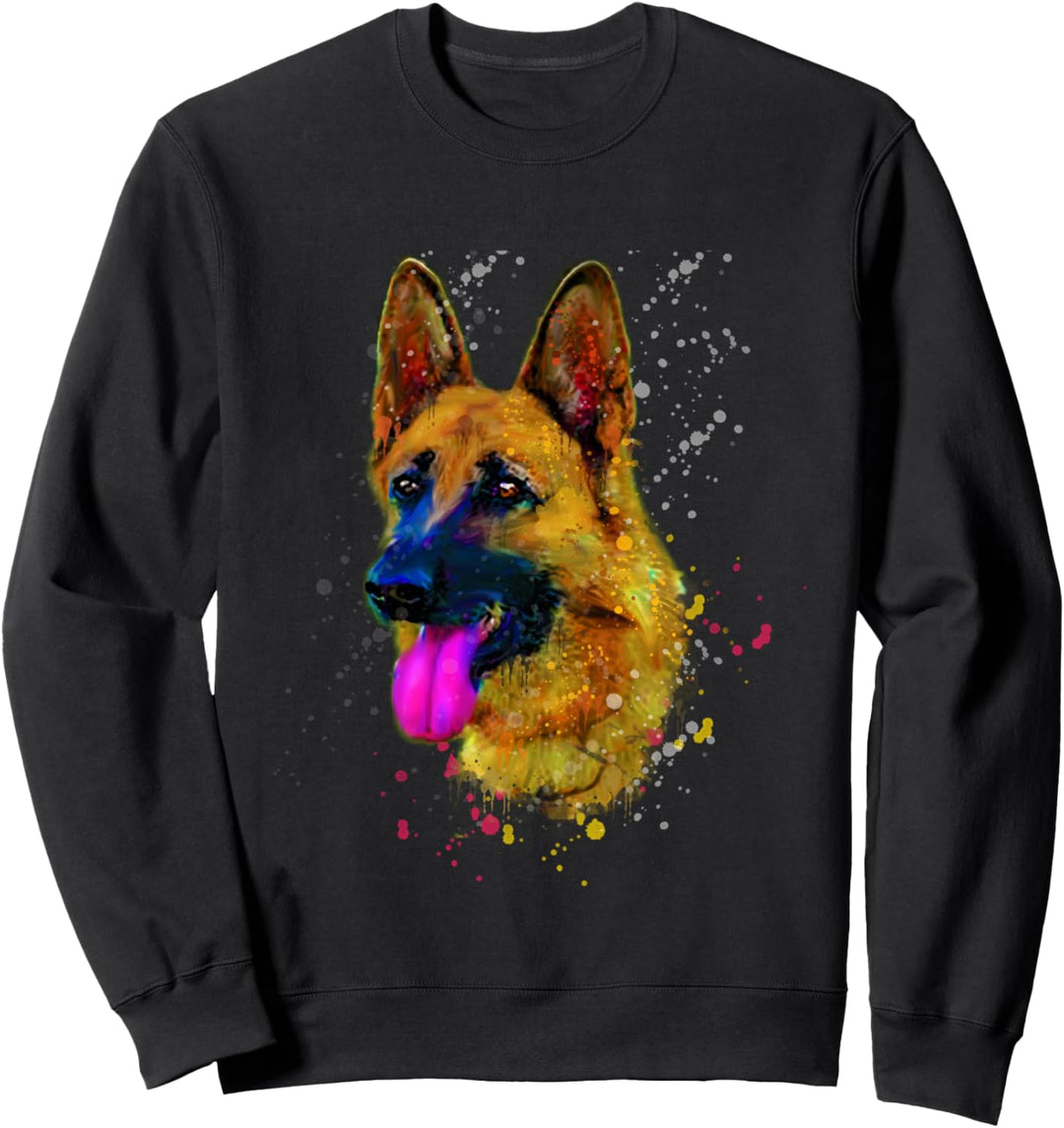 Deutscher Schäferhund Wasserfarben german shepherd Hunde Sweatshirt